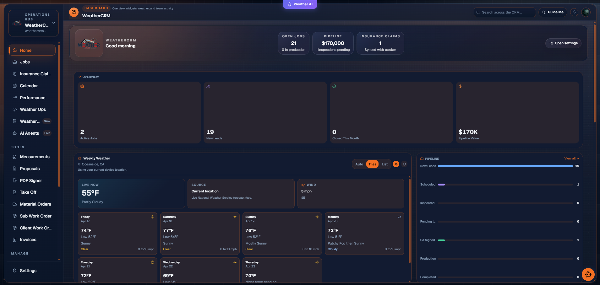 WeatherOps Dashboard